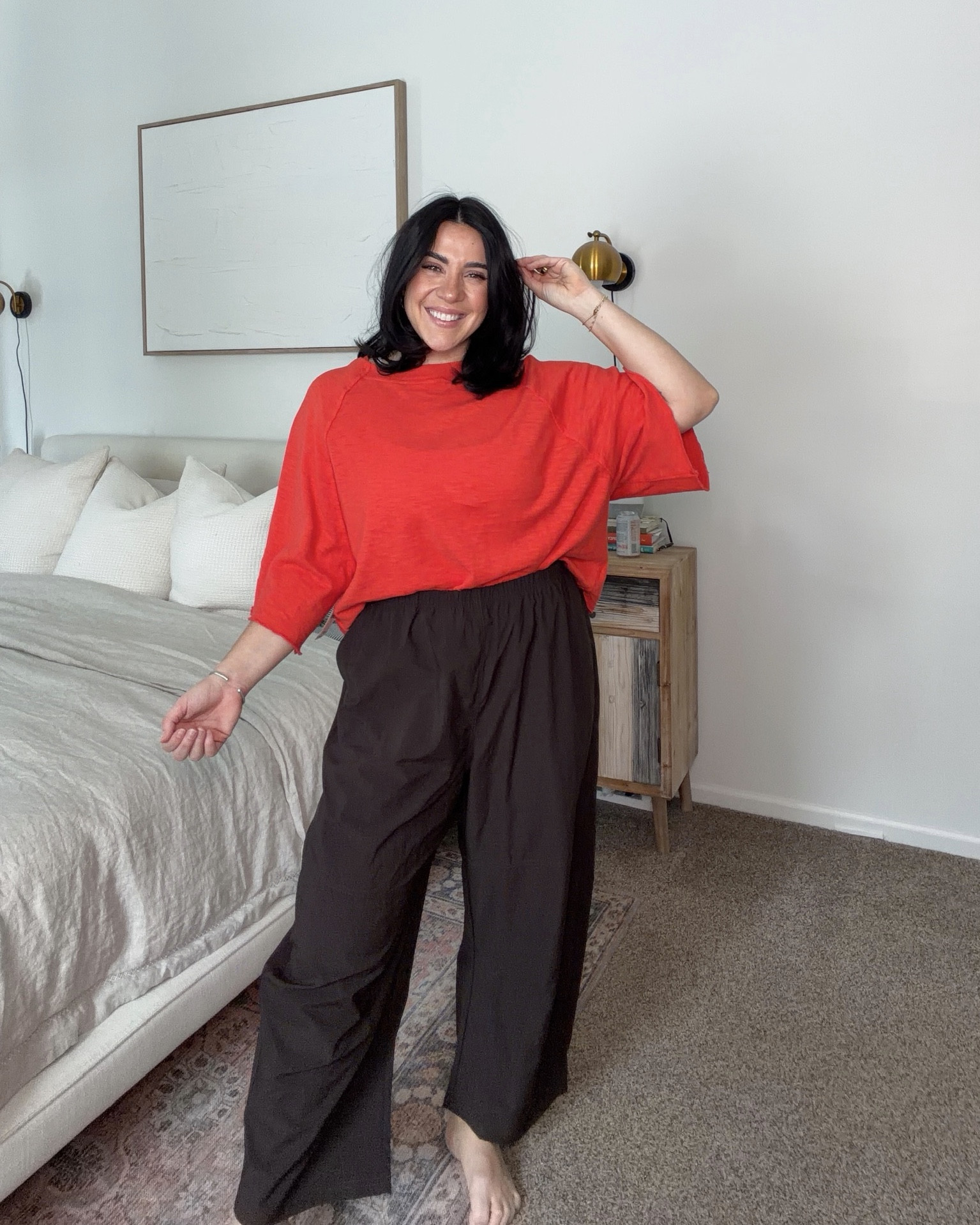 LTK x Aerie sale! Stackable 20% off with discount code in the app! the cutest, most flattering barrel pants. Sweatshirt on major sale too! They remind me of the higher end Ruti ones! A windbreaker type material, amazing for spring. I did a L but they run big, I'm going to exchange for a M! If you're in between size down!

#LTKSaleAlert #LTKMidsize #LTKootd