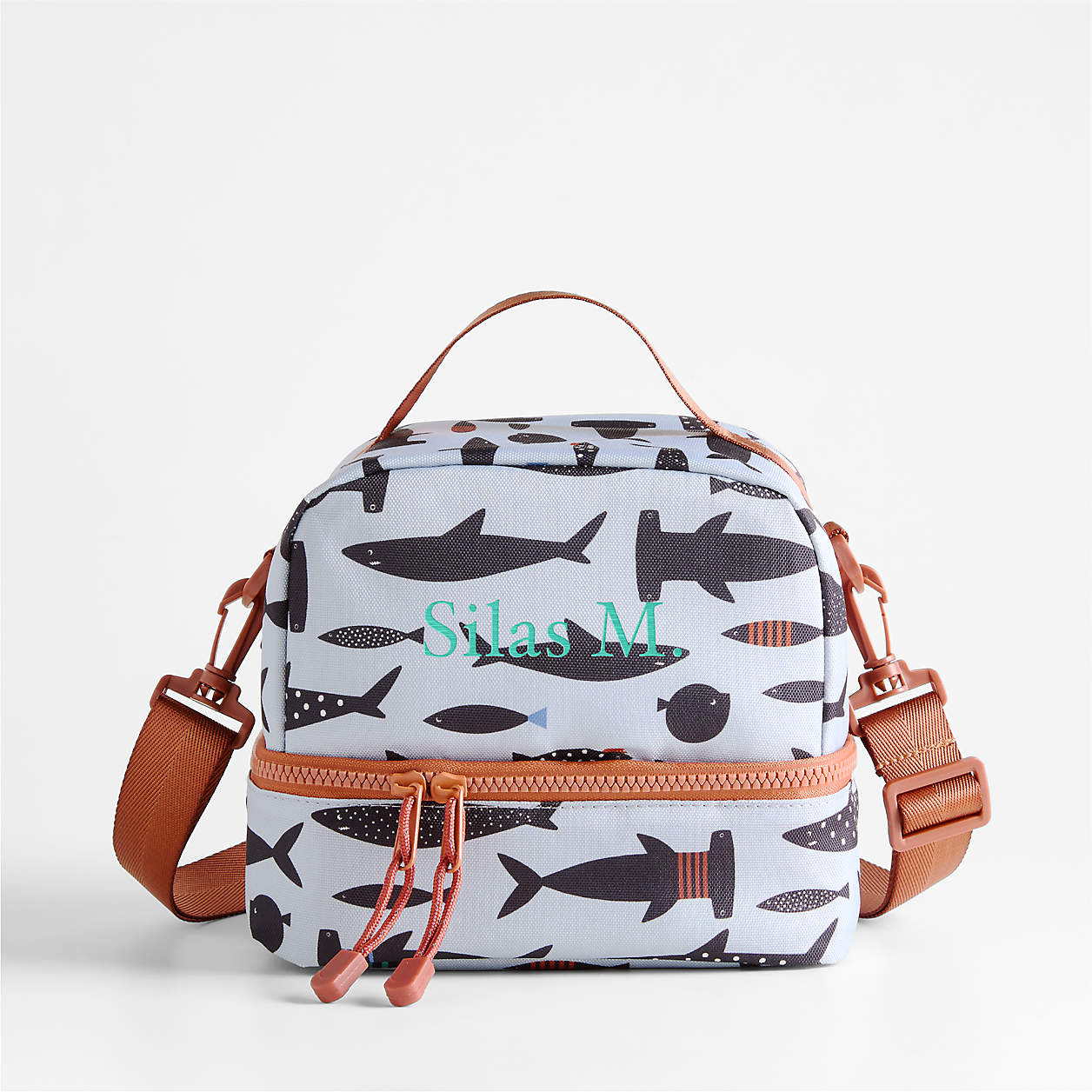 Shark School Dual Compartment Soft Insulated Kids Lunch Box + Reviews | Crate & Kids | Crate & Barrel