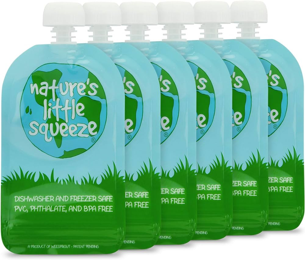 WeeSprout Double Zipper Reusable Food Pouch - 6 Pack -  5 fl oz | Amazon (US)