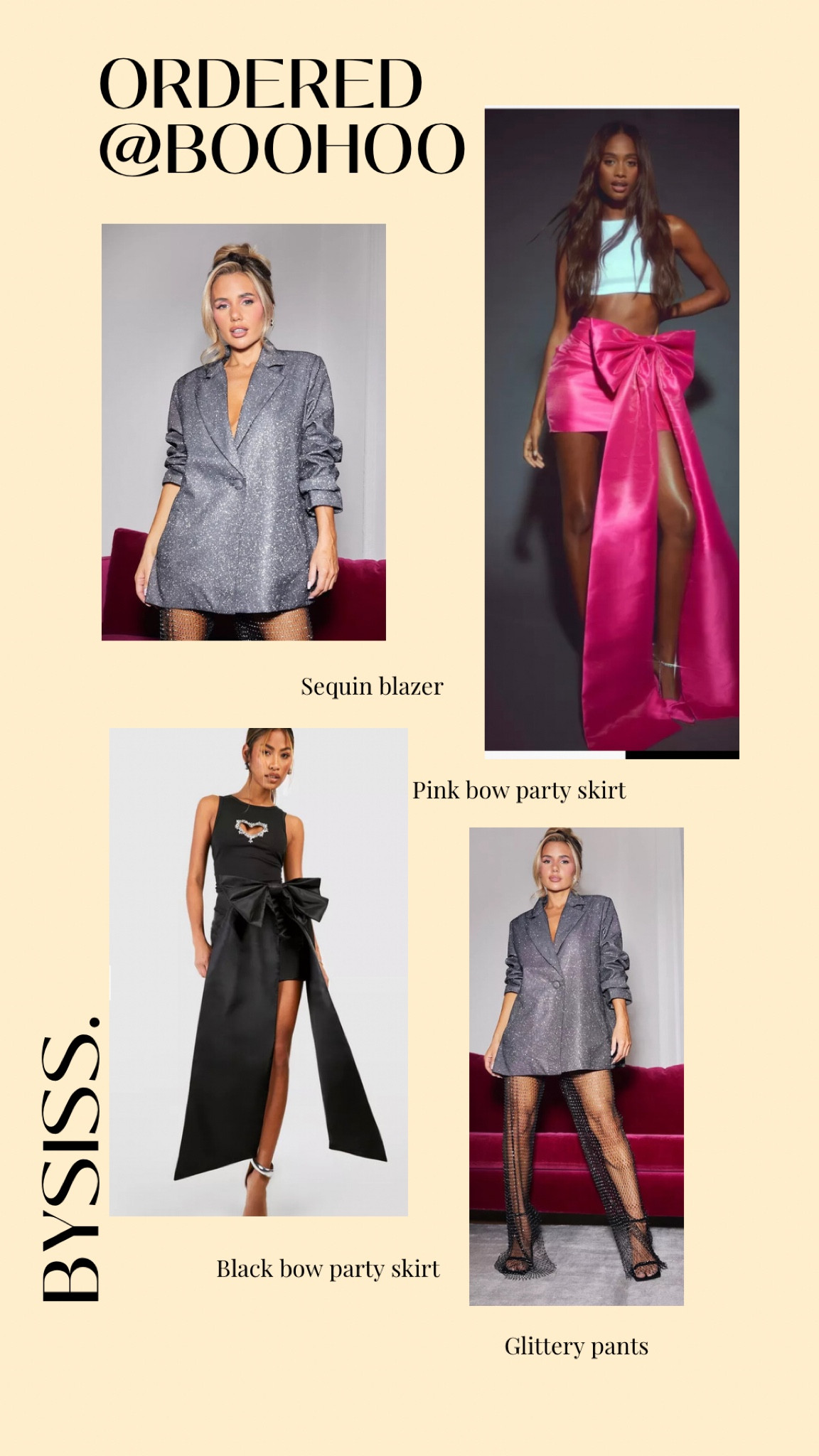 Our newest order @boohoo.. love the new party edit of Lyds & Jasmin with Boohoo.. love the sequin pants with this amazing glitter blazer and these cute party skirts 🎀🎀
.
Party style, boohoo, glitter style, Christmas, party pants, sequin blazer, party suit, party blazer 

#LTKparties #LTKSeasonal #LTKU