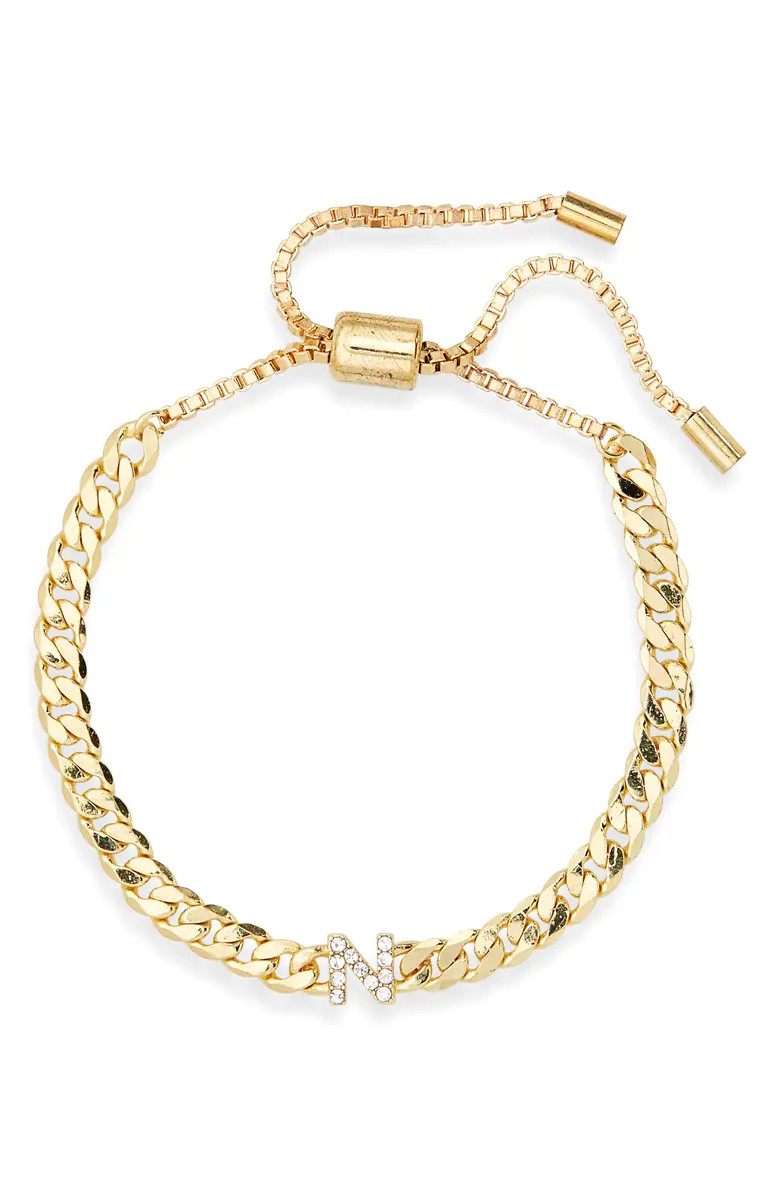 Crystal Pavé Initial Slider Bracelet | Nordstrom