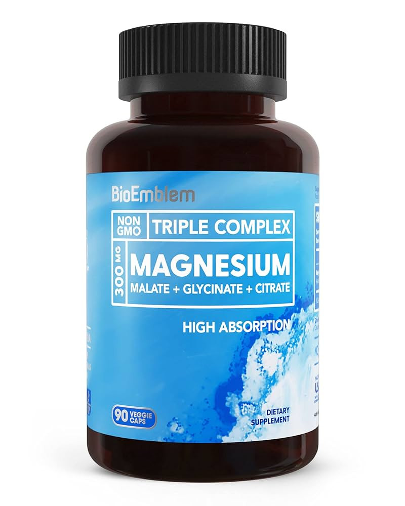 BioEmblem Triple Magnesium Complex | 300mg of Magnesium Glycinate, Malate, & Citrate for Muscles,... | Amazon (US)