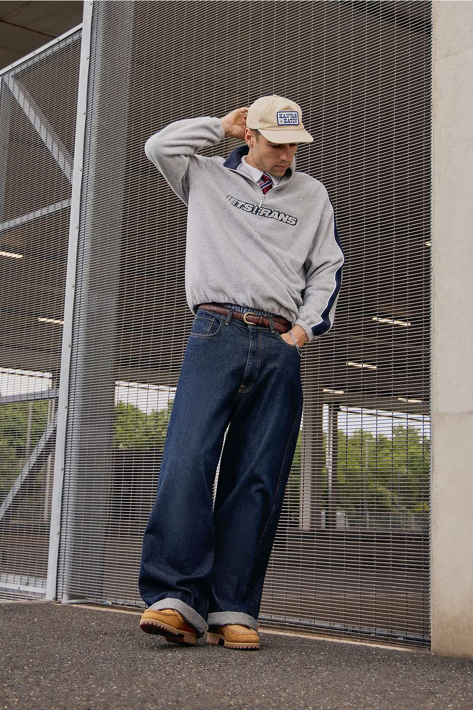 iets frans... Grey & Navy Panel Fleece | Urban Outfitters UK