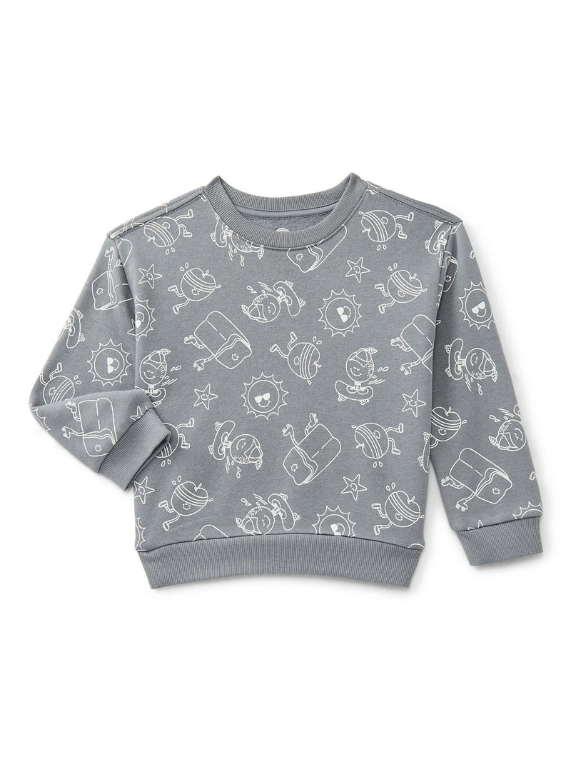 Wonder Nation Toddler Boys' Fleece Sweatshirt with Long Sleeves, Sizes 18M-5T | Walmart (US)