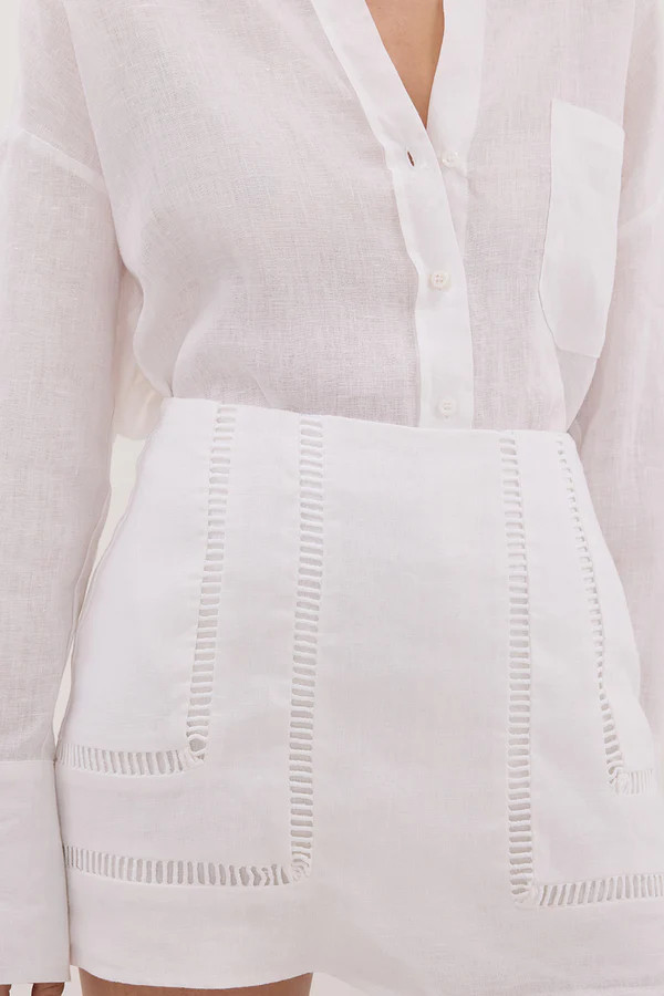 LINDSAY WHITE LINEN SKORT | DISSH