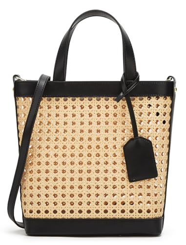 Rattan Tote Bag for Women Straw Beach Bag Crossbody Purse PU Leather Summer Shoulder Bag Cute Boh... | Amazon (US)