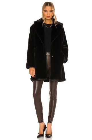 LAMARQUE Linnea Faux Fur Coat in Black from Revolve.com | Revolve Clothing (Global)