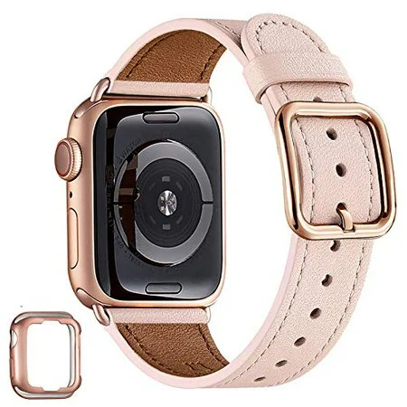 MNBVCXZ Compatible with Apple Watch Band 38mm 40mm 42mm 44mm Women Men Girls Boys Genuine Leather Re | Walmart (US)