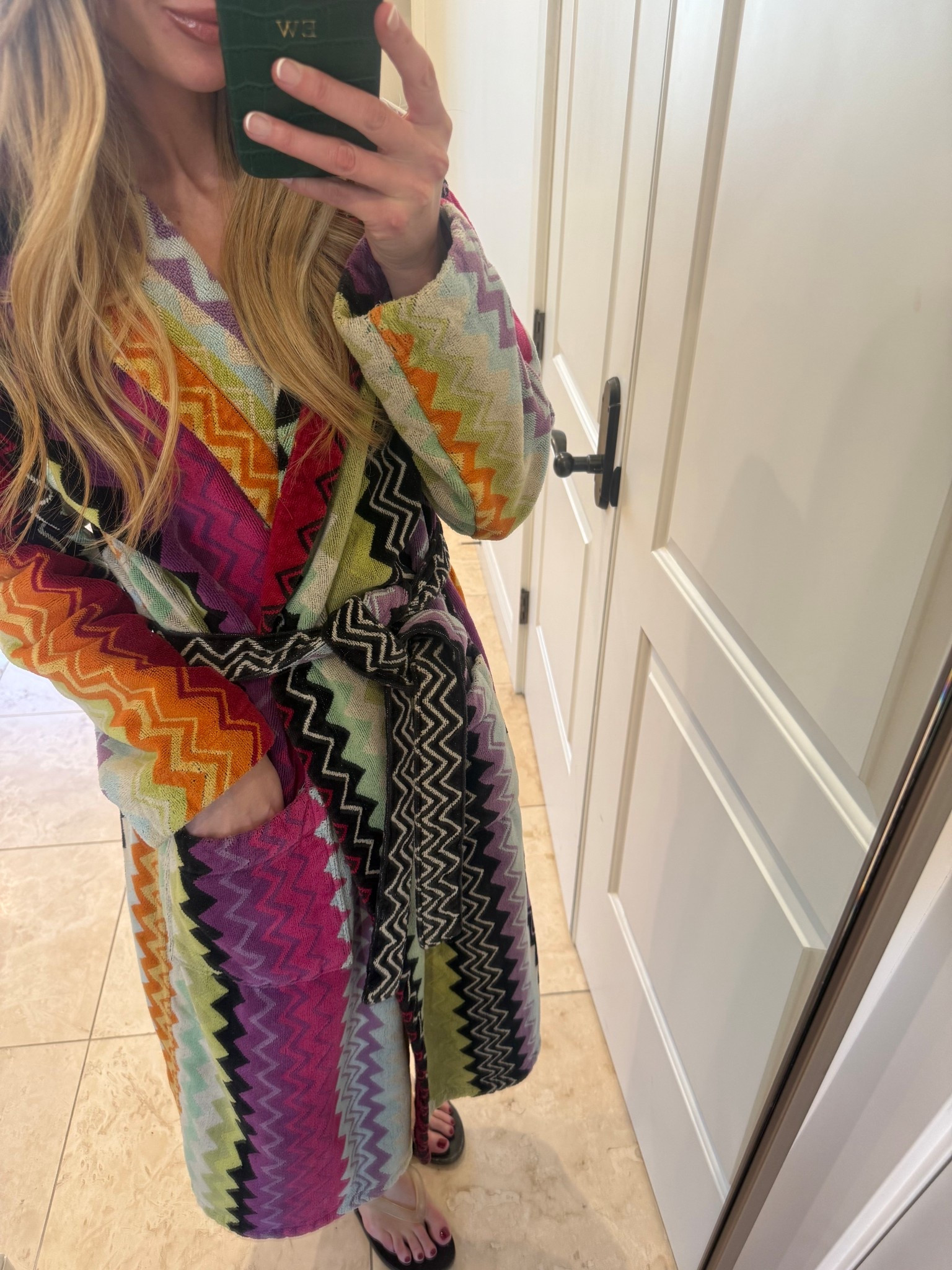 So many requests for Emily’s colorful robe. It’s the absolute best quality and lasts for years and years  