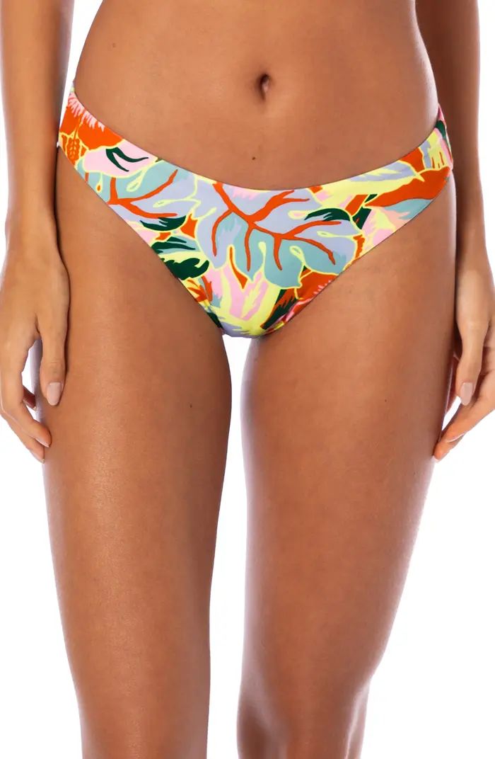 Neon Leafy Sublimity Reversible Bikini Bottoms | Nordstrom