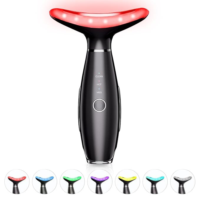 7 Color Neck Face Massager - Facial Massager Tool for Skin Care at Home, Vibrating Face Massager ... | Amazon (US)