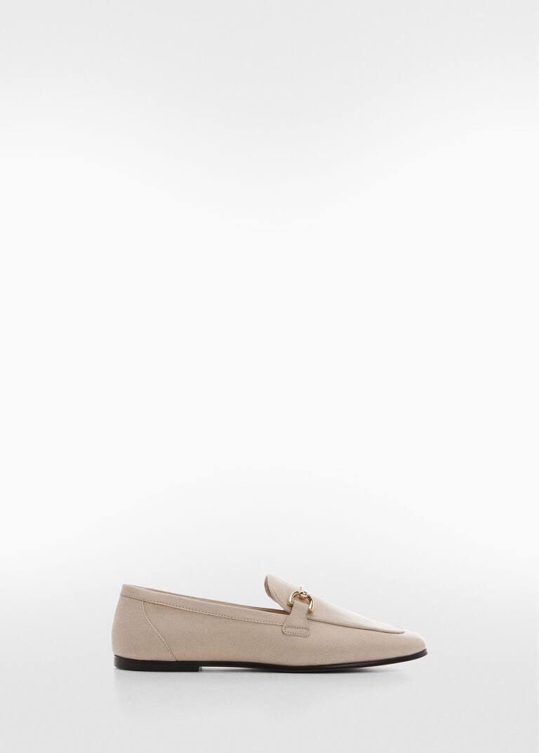 Leather moccasin with metallic detail -  Women | Mango United Kingdom | MANGO (UK)