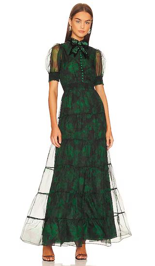 Alice + Olivia Coletta Maxi Dress in Dark Green. - size 2 (also in 0) | Revolve Clothing (Global)