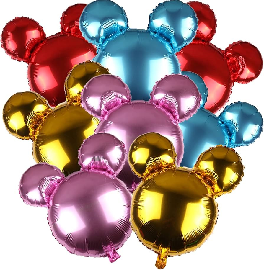 Mouse Head Balloons Aluminum Foil Mylar Balloons for Baby Shower Birthday Party Decorations (8pcs... | Amazon (US)