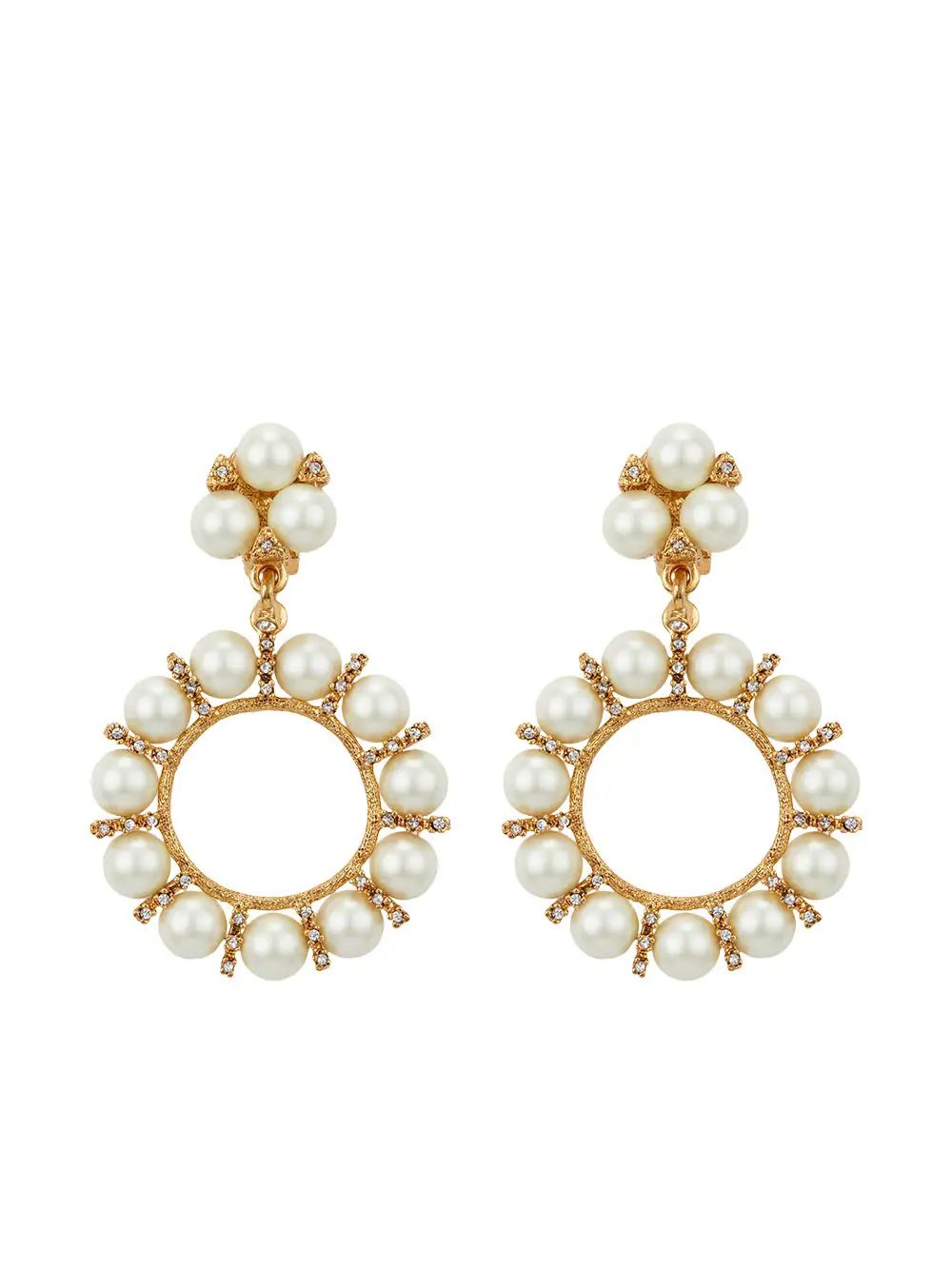 round pearl drop clip-on earrings | Farfetch (US)