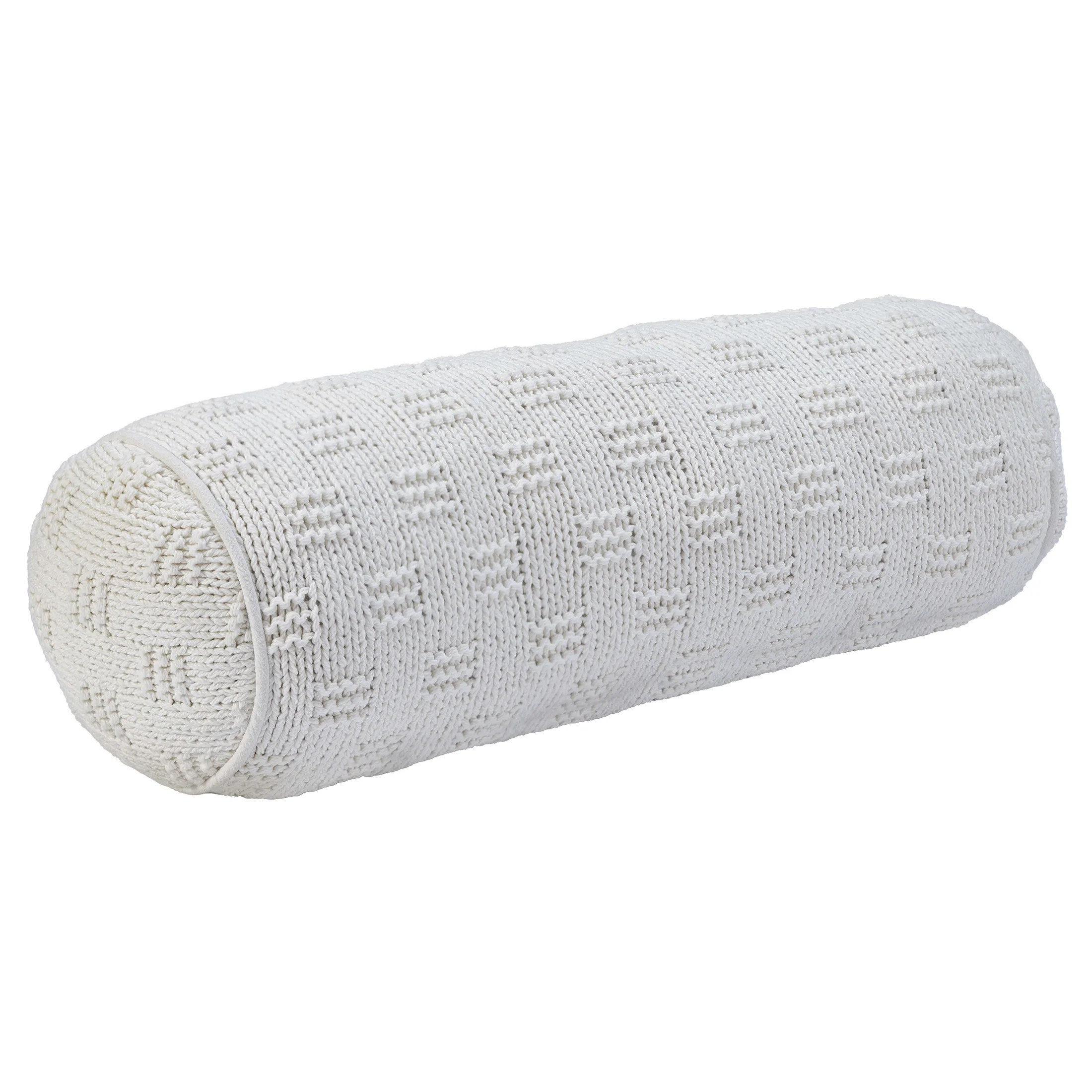 Mainstays 6" x 18" Beige Cotton Knit Bolster Decorative Pillow | Walmart (US)