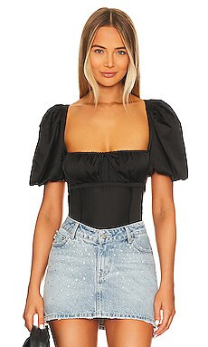 For Love & Lemons Dany Bodysuit in Black from Revolve.com | Revolve Clothing (Global)