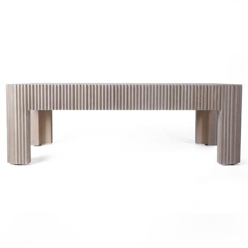 Amelia Modern Classic Brown French Oak Wood Rectangular Coffee Table | Kathy Kuo Home