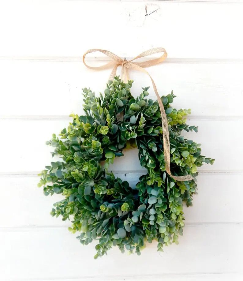 Farmhouse Decor-Frosted Eucalyptus Wreath-MINI Window Wreath-Gift for Mom-Kitchen Wreath-Eucalypt... | Etsy (CAD)