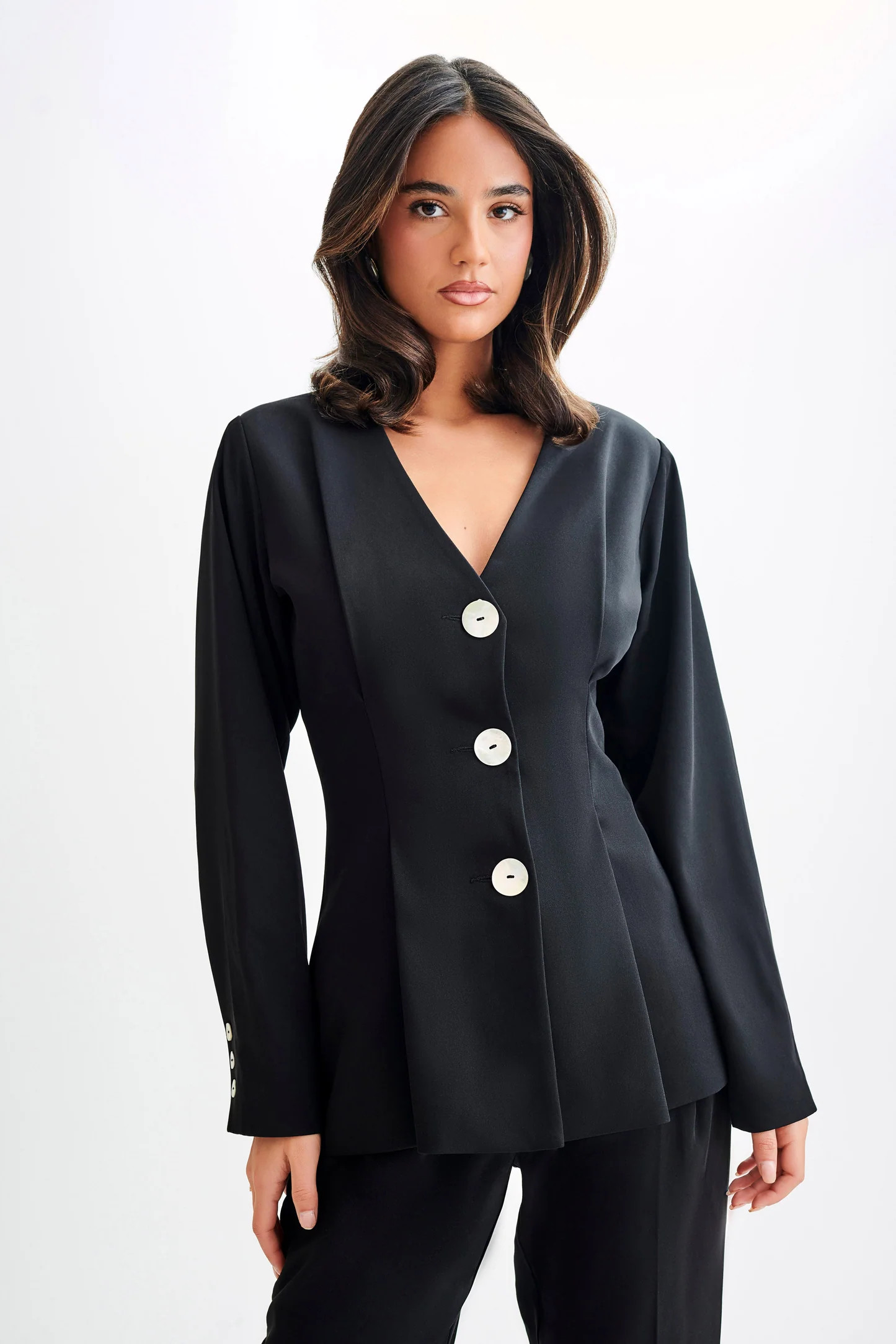 Balloon Sleeve Jacket - Black | MESHKI US