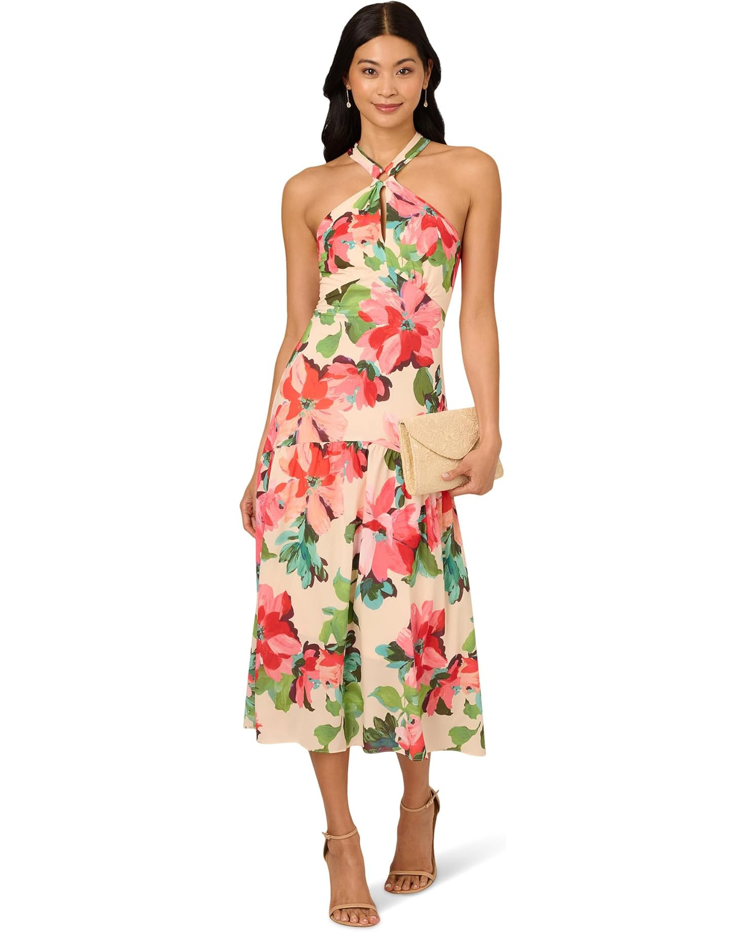 Halter Flounce Midi Dress | Zappos
