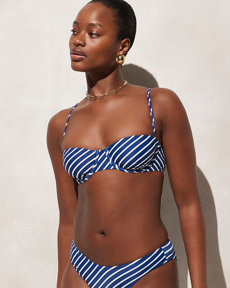 Balconette underwire bikini top in stripe | J.Crew US