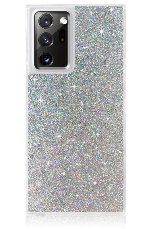 Silver Glitter SQUARE Galaxy Case | FLAUNT