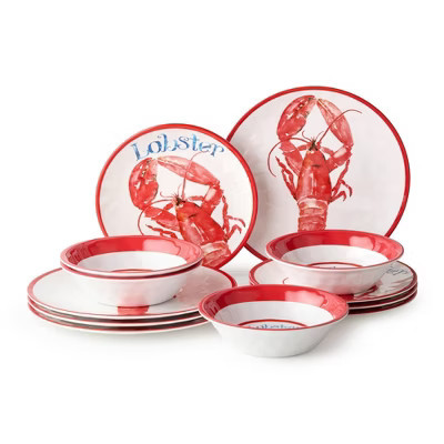 Certified International 12pc Beach House Lobster Melamine Dinnerware Set | Target