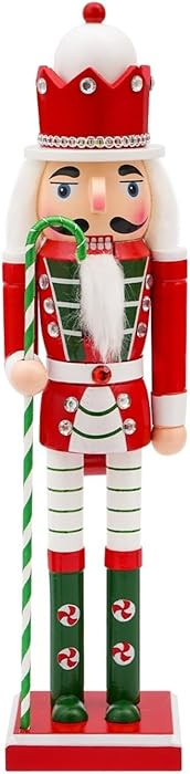 Nutcracker Christmas Decor, 14 inch Wooden Nutcrackers Figures, Handcrafted Candycane Collectible... | Amazon (US)