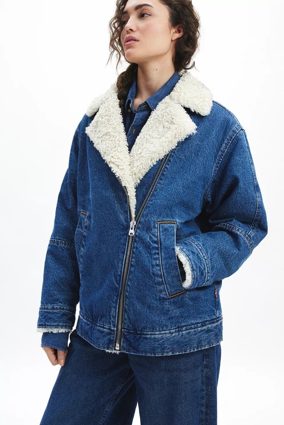 Levi’s® Piled Fleece Denim Flight Jacket | Urban Outfitters (US and RoW)