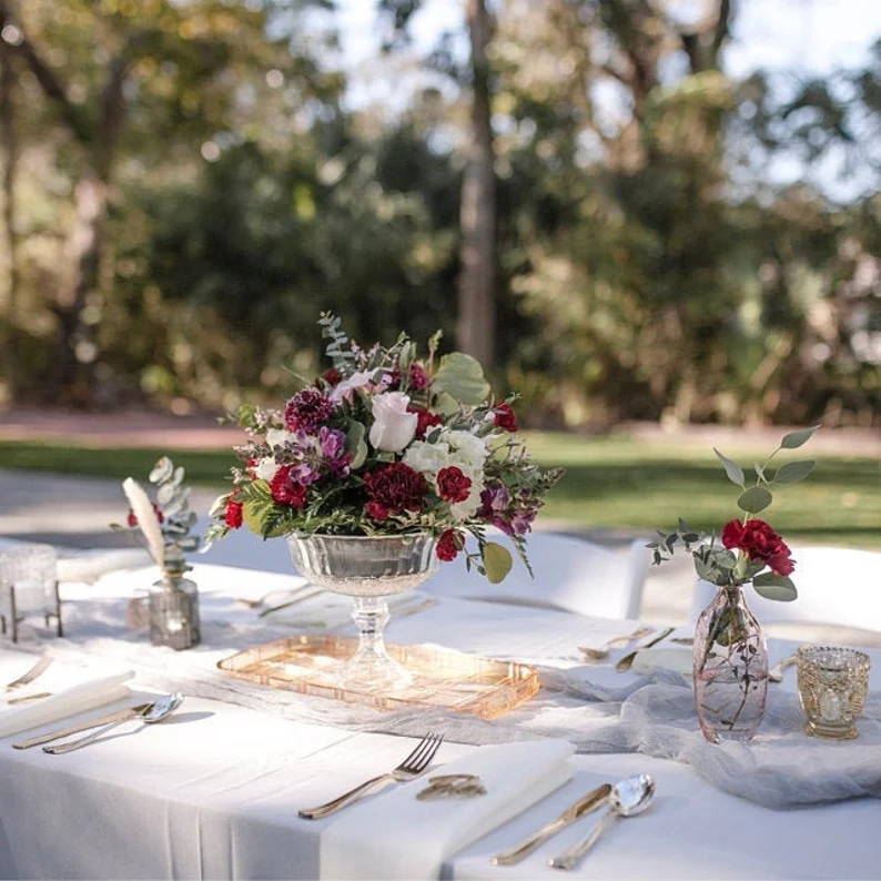 Wedding Decor - Glass Pedestal Vase - Wedding Centerpiece - Compote Vase - Wedding Flower Vase | Etsy (US)
