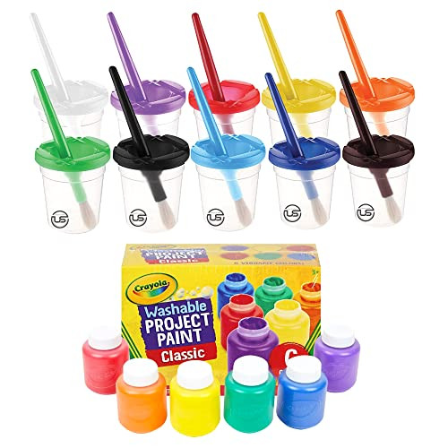 Kids Paint Set - Kids Paint with Toddler Art Supplies Included, Washable Paint for Kids with Toddler Paint Brushes and Paint Cups, Complete Toddler Painting Set, Paint for Kids Supplies | Amazon (US)