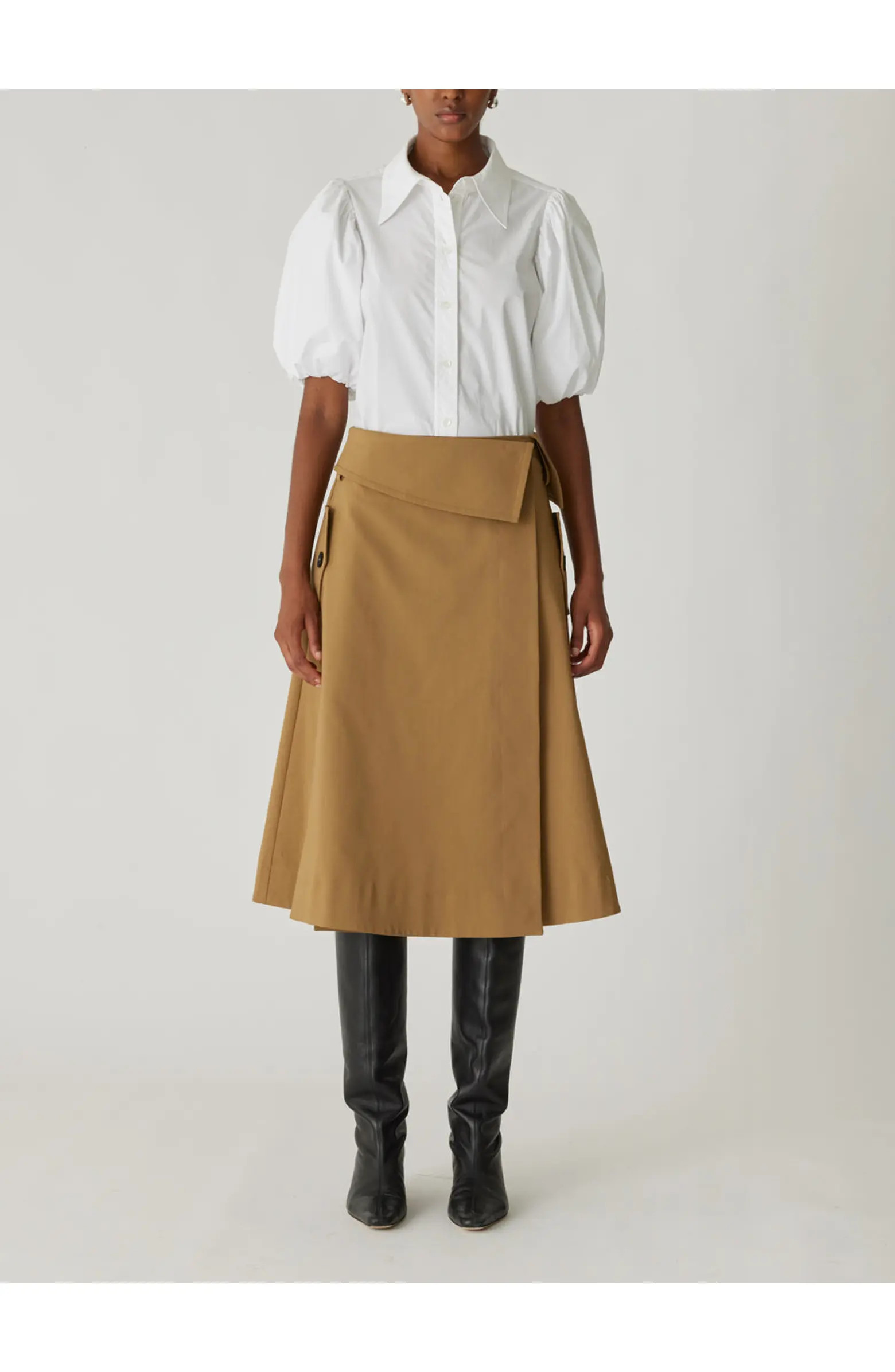 Rebecca Taylor Refined Sateen Foldover Wrap Skirt | Nordstrom | Nordstrom