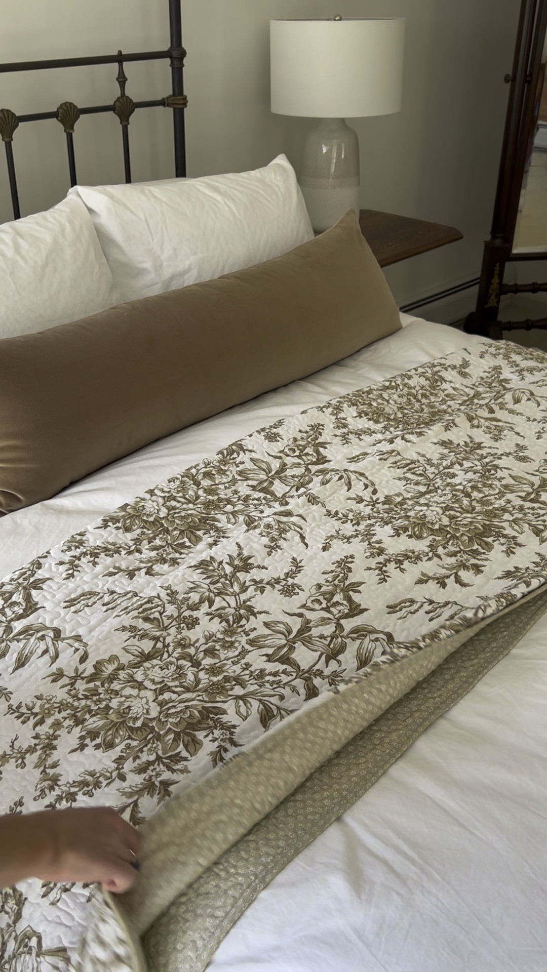 Bedroom quilt, Laura Ashley, lumbar pillow, bedroom design, primary bedroom, Amazon find, Amazon home, affordable bedding, king bed, queen bed, neutral design, transitional decor, classic, interior designer, Shannon Russo Interiors 

#LTKFind #LTKhome #LTKunder100