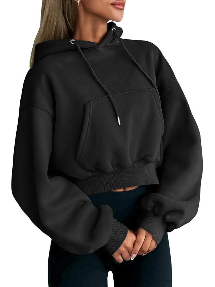 Trendy Queen Womens Cute Cropped Hoodies Y2k Long Sleeve Sweatshirts Fall Fashion Outfits Winter ... | Amazon (US)