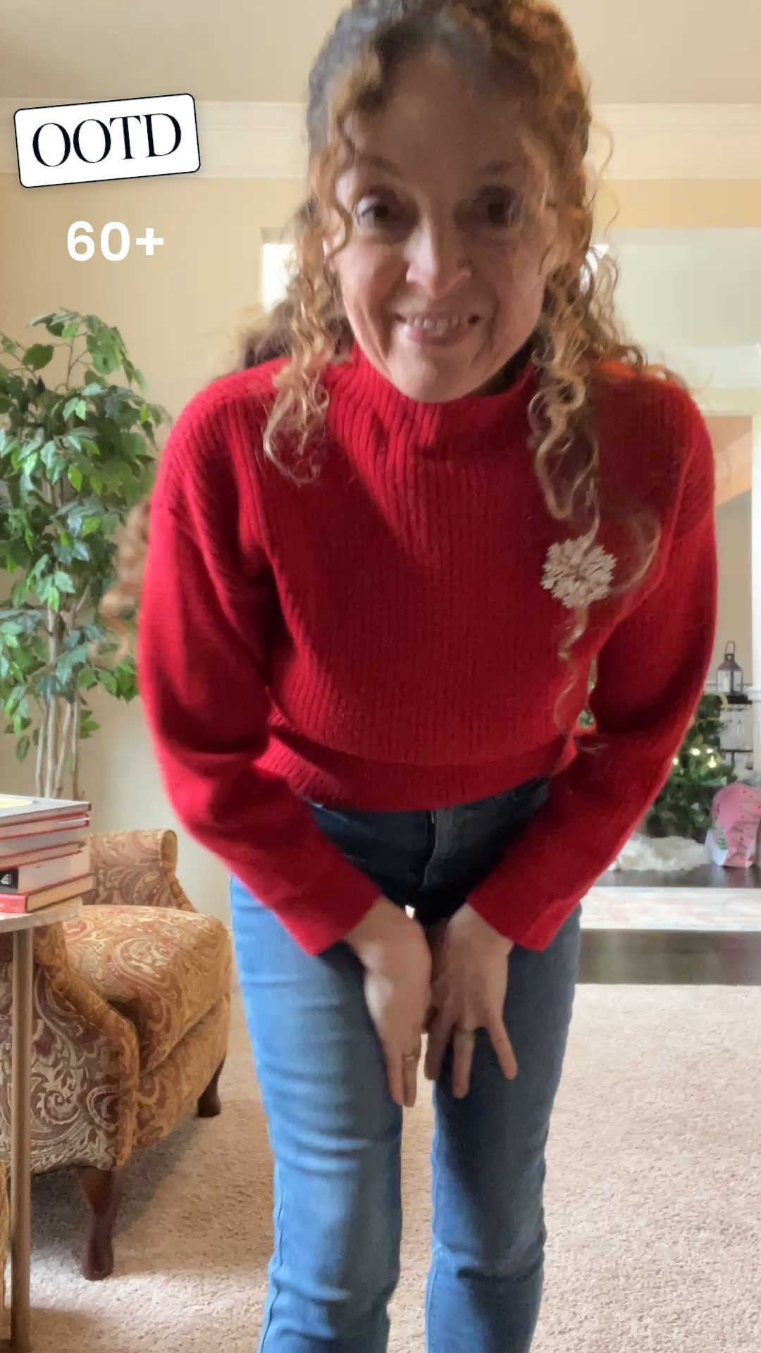 The #Christmas gatherings continue, and I have another red sweater that I love to pull out over the holidays and also for #Valentine’s Day💕. This one is a thicker mock turtleneck, accompanied by skinny jeans, some brown booties and of course, my ❄️pin. i’ll top it off with a ski vest when I head out the door. Find all the similar items linked here on my LTK.

#LTKHoliday #LTKOver40 #LTKootd
