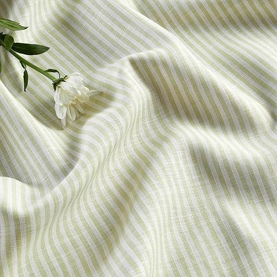 Solino Home Stripe Linen Tablecloth - Sage and White, 100% Pure Linen Easter Tablecloth 60 x 120 ... | Amazon (US)