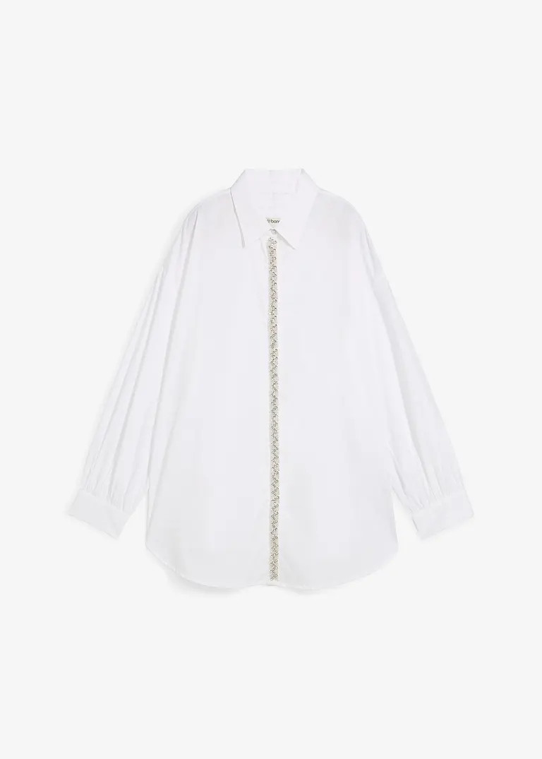 Hemdbluse mit Strass-Applikation | Bonprix DE