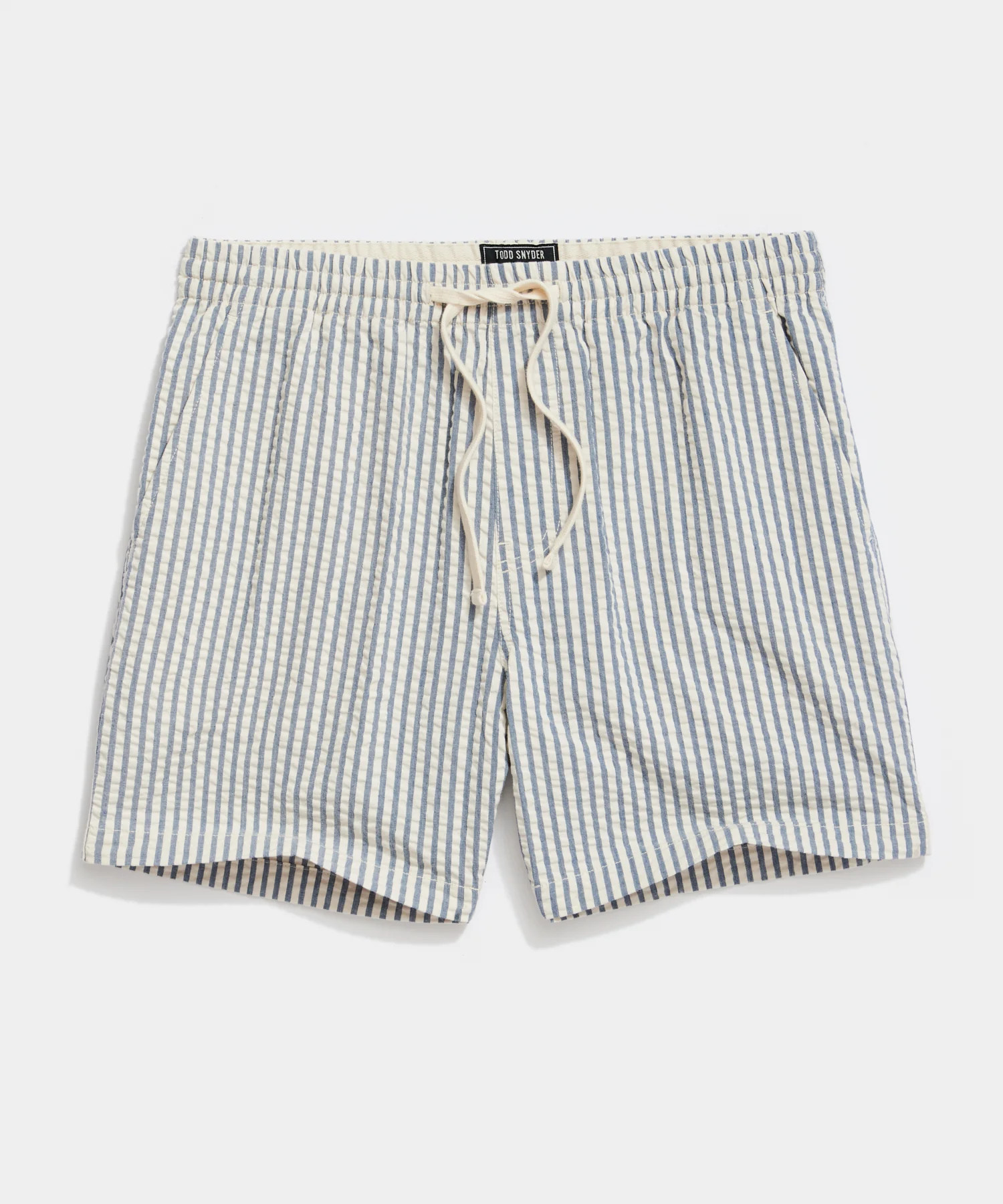 5" Seersucker Weekend Short in Blue Stripe | Todd Snyder