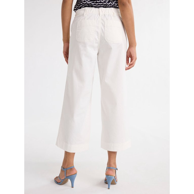 Free Assembly Women's and Women's Plus High Rise Cropped Wide Leg Pants, 26” Inseam, Sizes XS- ... | Walmart (US)