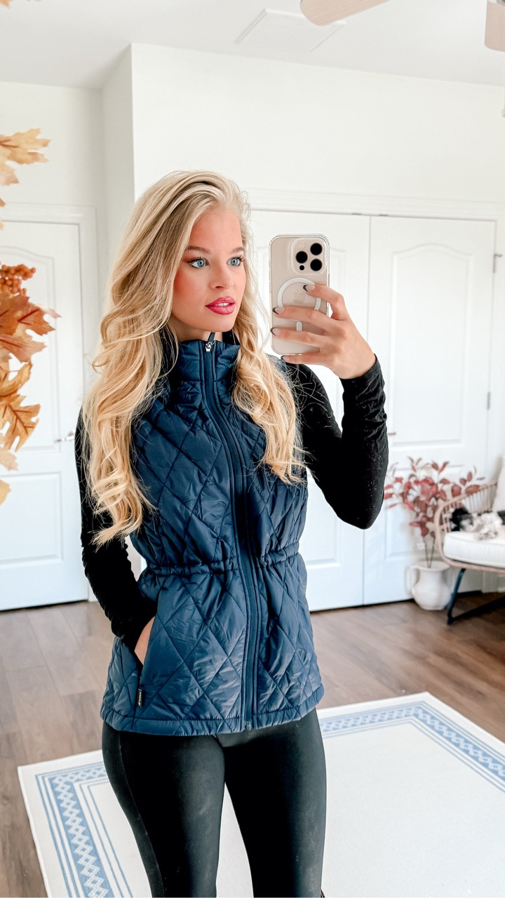 Fall fashion outfit
Blue adjustable waist west 
Fall transition 
Petite friendly vest 
Amazon fashion 
Affordable
Black faux leather leggings spanx 
Fairfax and favor boots 

#LTKPetite #LTKFallSale #LTKFindsUnder50