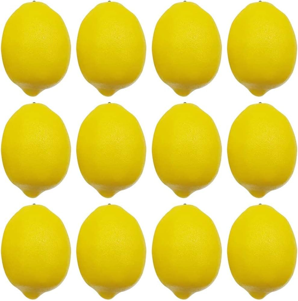 BigOtters Artificial Lemons, 3.7" x 2.5" Big Size Vivid Faux Lemon Plastic Fake Yellow Lemons for... | Amazon (US)