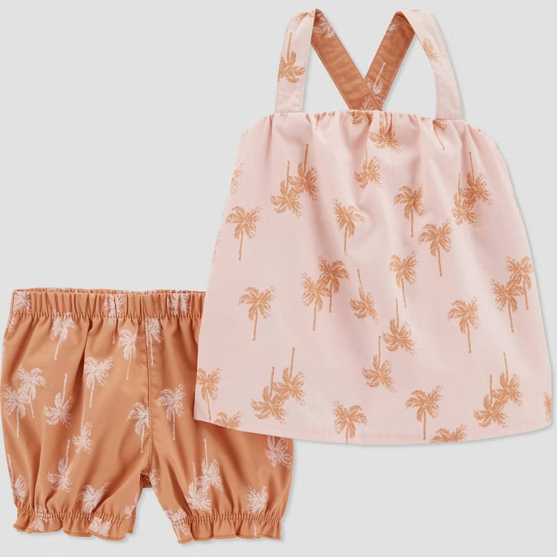 Baby Girls' Palm Top & Bottom Set - Just One You® made by carter's Tan | Target