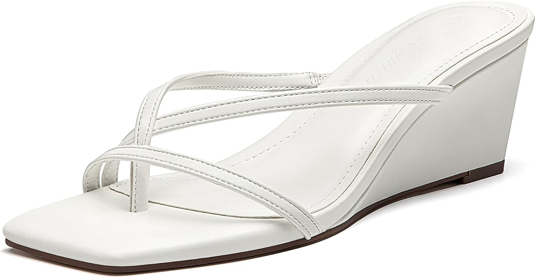 Athlefit Women's Dressy Summer Wedge Sandals Slip On Casual Strappy Thong Slides Cute Square Open... | Amazon (US)