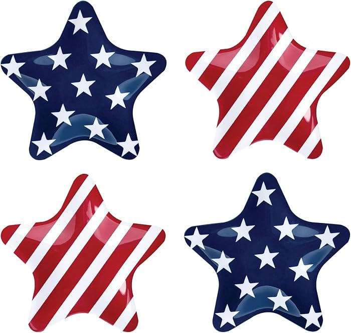 Supreme Housewares Patriotic Star Shaped Salad Plates, Melamine Appetizer and Dessert Plates for ... | Amazon (US)