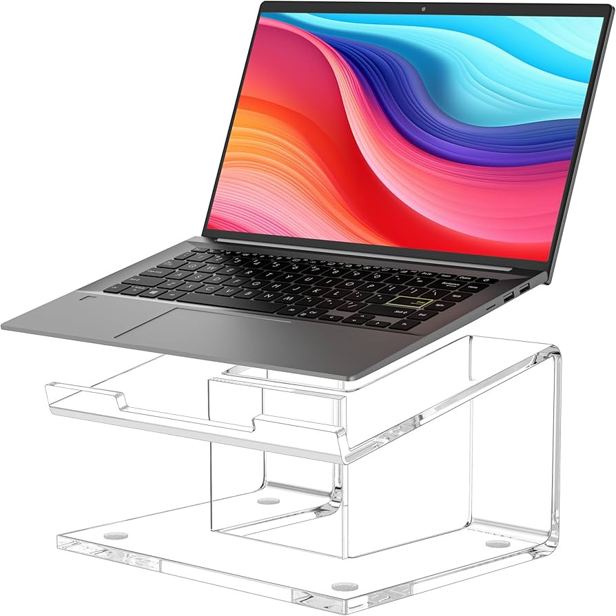 Acrylic Laptop Stand for Desk, Laptop Riser for 10-15.6 Inch Laptops, Ergonomic Computer Stand Ho... | Amazon (US)