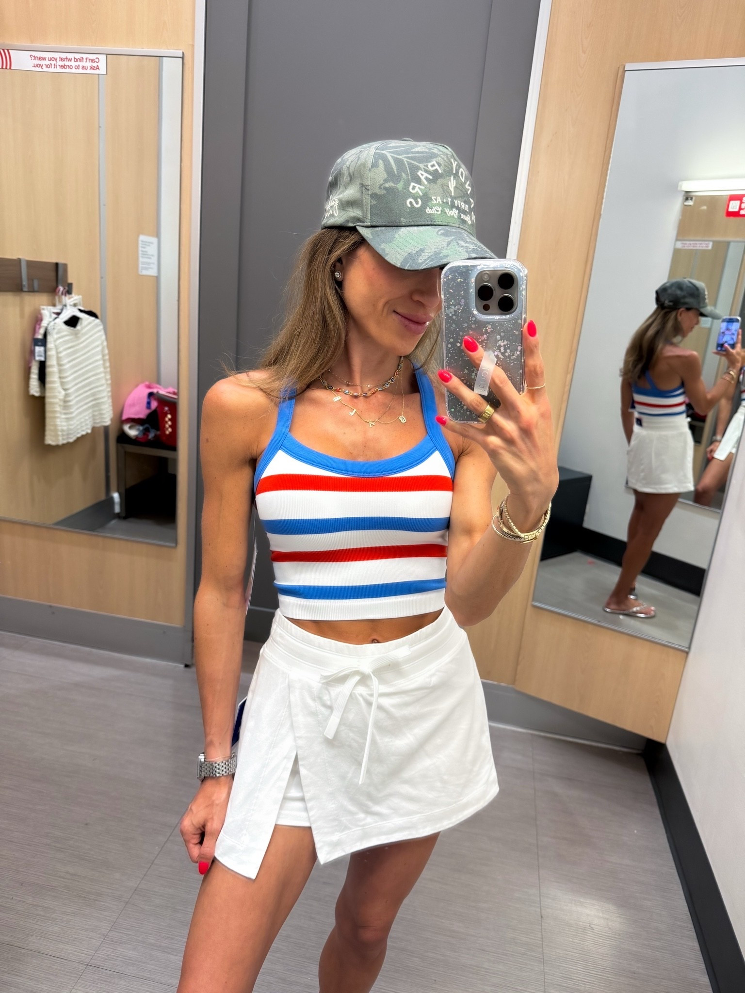 This stripe tank is now available in a solid color! Wearing xxs runs tight and has a built in bra 
Target style

#LTKPetite #LTKootd