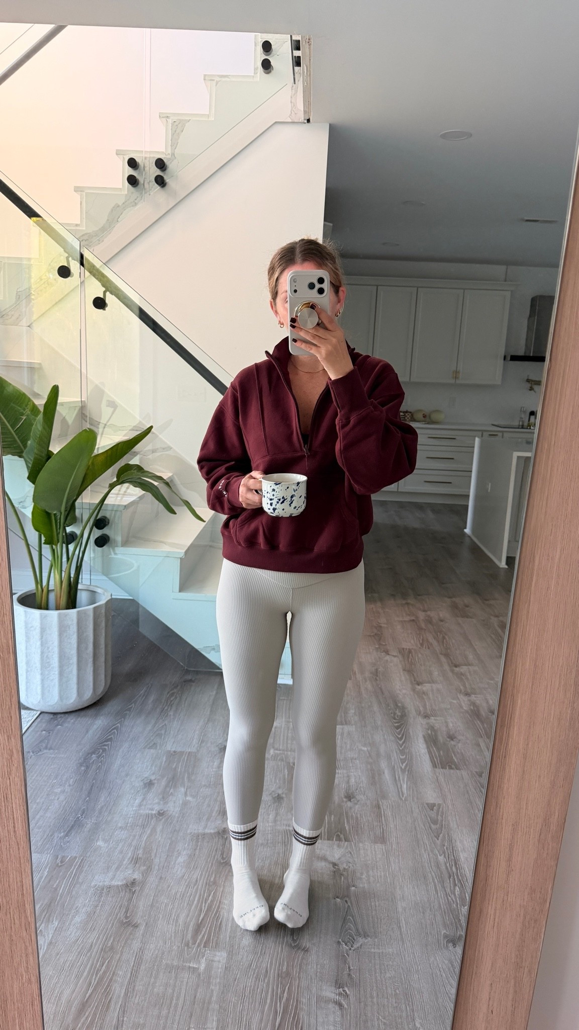 I’m ready for fall in this cozy 1/4 zip cloud fleece, super soft crew socks and buttery ribbed leggings!! Oh plus my coffee mug from ikea gives this fall ootd a 10/10

#LTKootd #LTKgrwm #LTKfitnessgoals