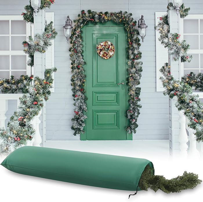 Christmas Garland Storage Bag Fits up to 15 ft Garland Large 420D Thickened Polyester Drawstring ... | Amazon (US)