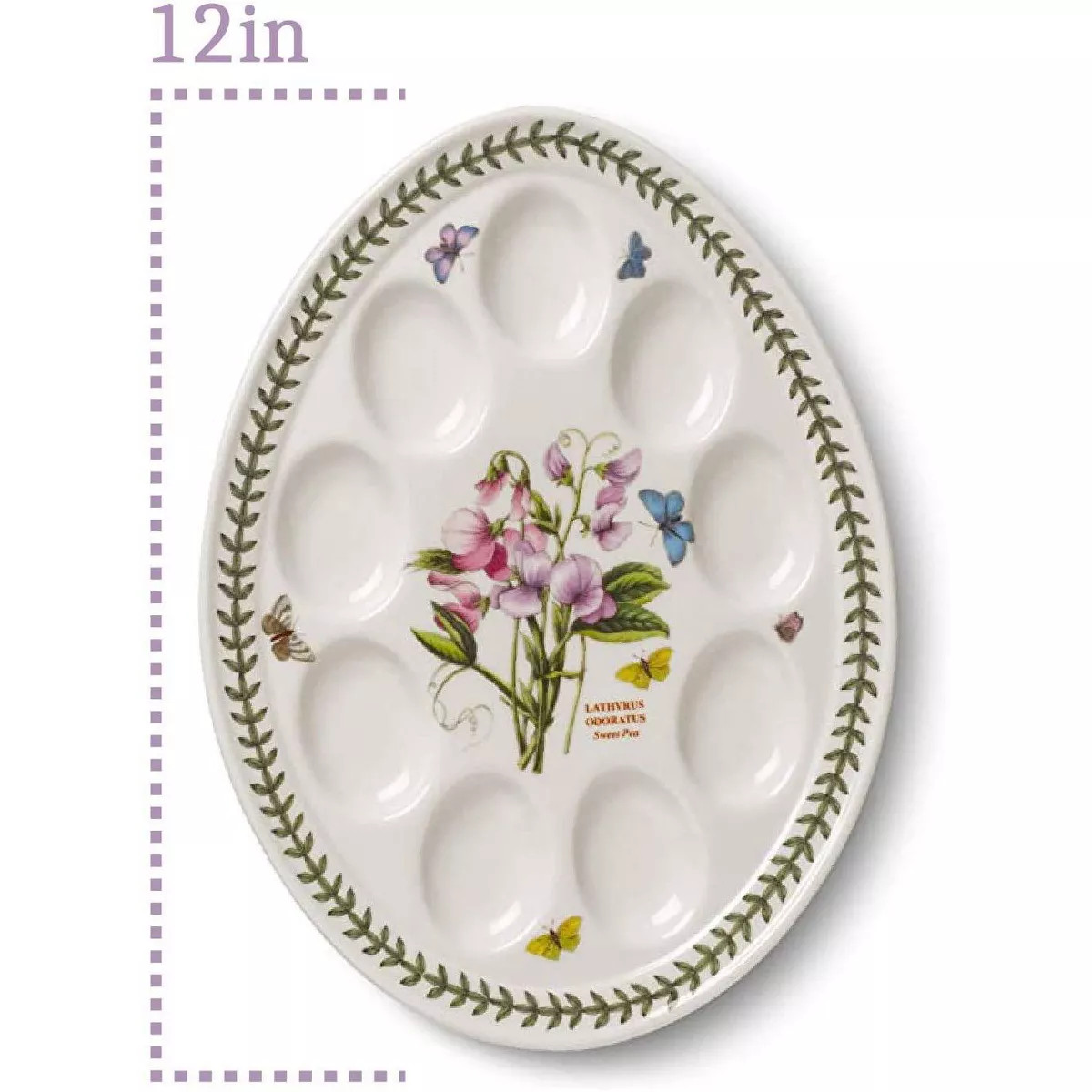 Portmeirion Botanic Garden Porcelain Deviled Egg Plate, Easter Egg Serving Platter - Sweet Pea Mo... | Target